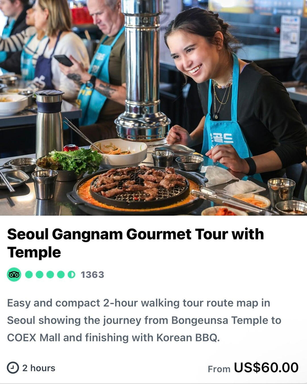 Seoul Gangnam Gourmet Tour with Temple Seoul Gangnam Gourmet Tour with Temple