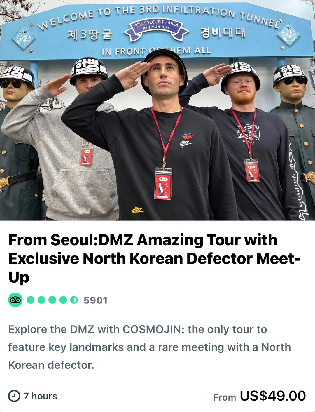 From Seoul:DMZ Amazing Tour with Exclusive North Korean Defector Meet-Up